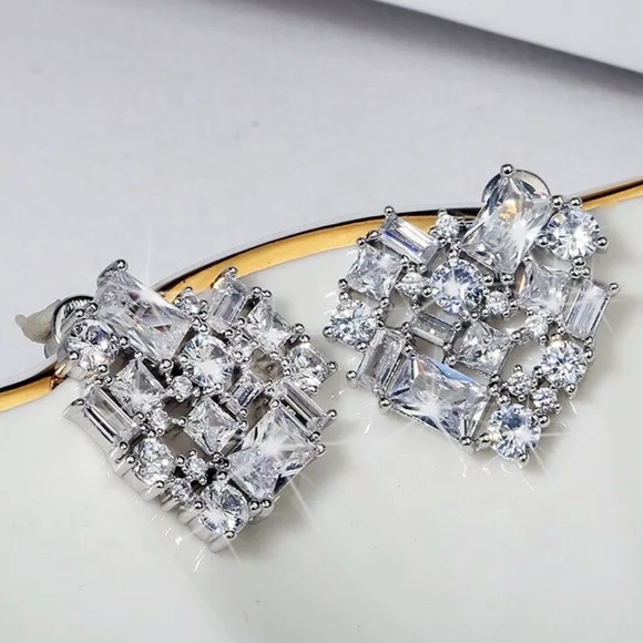 White Sapphire Bling Heart 925 Sterling silver - Picture 4 of 6